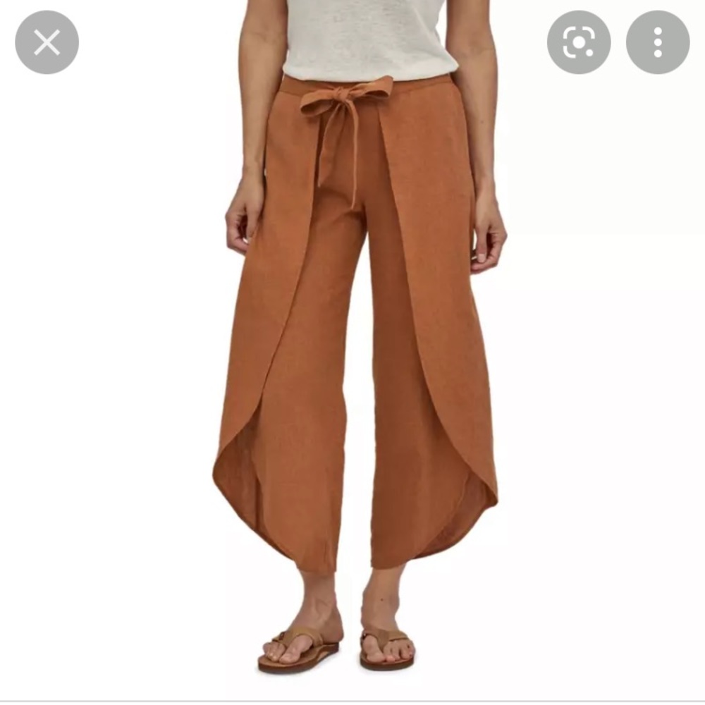 Patagonia garden linen wrap capri pants